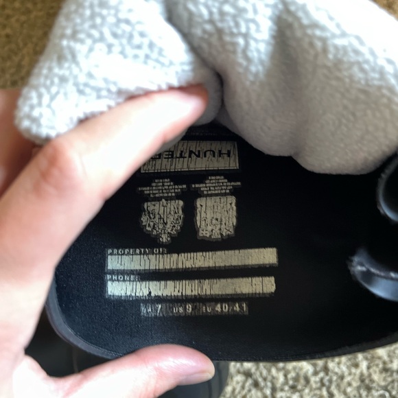 Black Matt Tall Hunter Boots & Sock Inserts - Picture 7 of 8